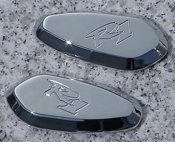 1998-2008 yamaha yzf r1 chrome mirror block off plates