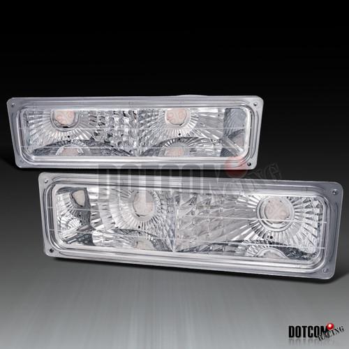 88-98 chevy gmc sierra silverado euro bumper parking lights clear pair