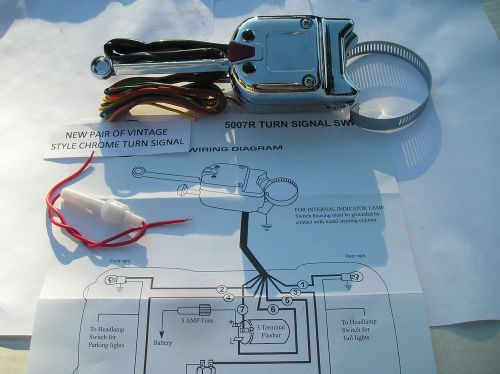 Sell NEW SINGLE CHROME VINTAGE STYLE HEAVY DUTY TURN SIGNAL # 126 in