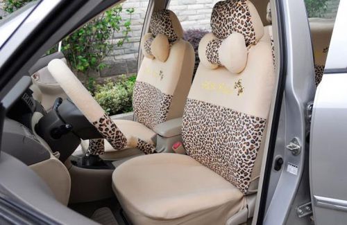 18pcs the new short plush car seat cover fashion seat covers leopard grain grils