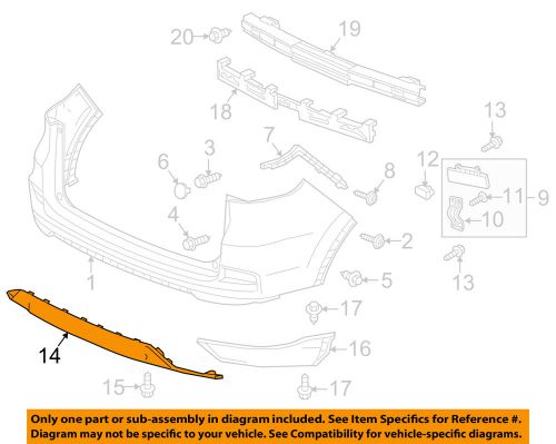 Honda oem 2015 cr-v rear bumper-lower trim 71510t1wa01