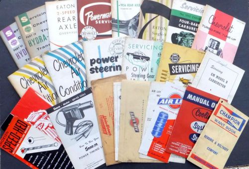 Huge gm chevrolet 1954 1955 1956 car truck shop service manual booklet 20pc lot