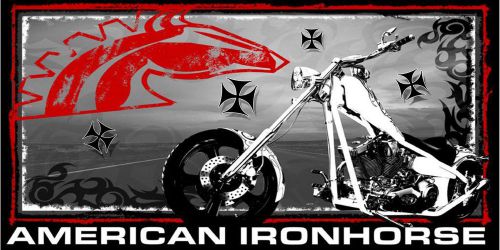 American ironhorse chopper motorcycle motocross racing garage banner - tribal