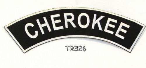 Cherokee white black iron and sew on top rocker patch for biker jacket tr326sk