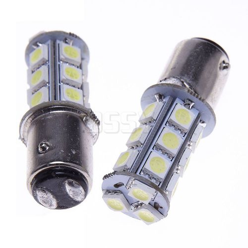 2pcs 1157 bay15d 18 smd 5050 led xenon white brake tail signal light bulbs 12v