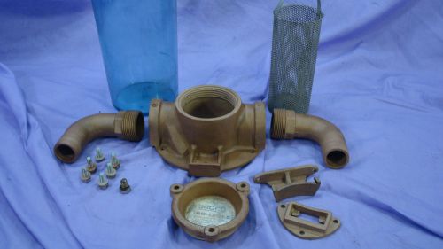 Groco bronze arg-1250-s 1 1/4&#034; sea water fresh water strainer with mount