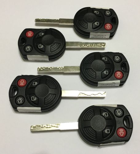 Lot of 5 - oem - ford 4btn high security remote head keys - fcc id: oucd6000022