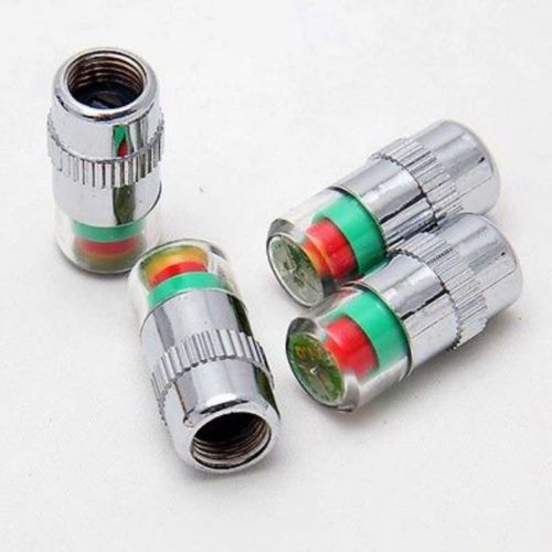 Car auto pressure monitor valve stem cap sensor indicator 3 color eye alert 4pcs