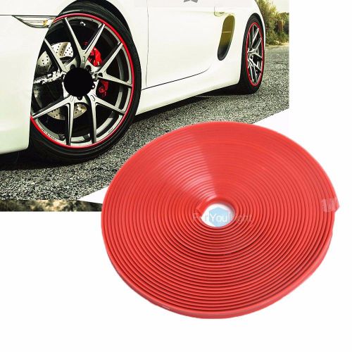 8m red car wheel rim edge protector ring tire guard sticker line rubber strip