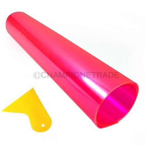 12&#034;x58&#034; car pink protector tint vinyl film for drl taillight headlight w/tool ct
