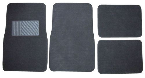 Car universal front rear charcoal floor mats drivers side heel pad