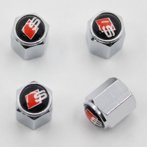 For audi  sline sports auto car tire wheel valves airtight stem caps 4pcs