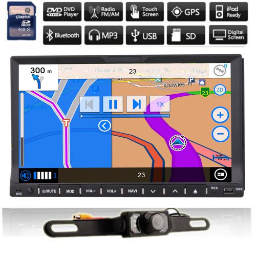 Backup camera+double 2din in dash radio gps car stereo dvd player bluetooth ipod