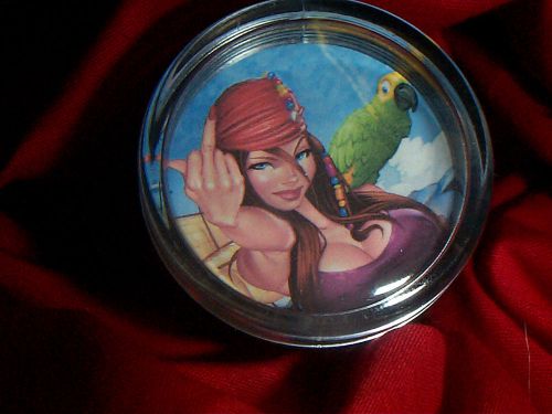 Captain black heart rat rod steering wheel spinner knob hot pin up girl