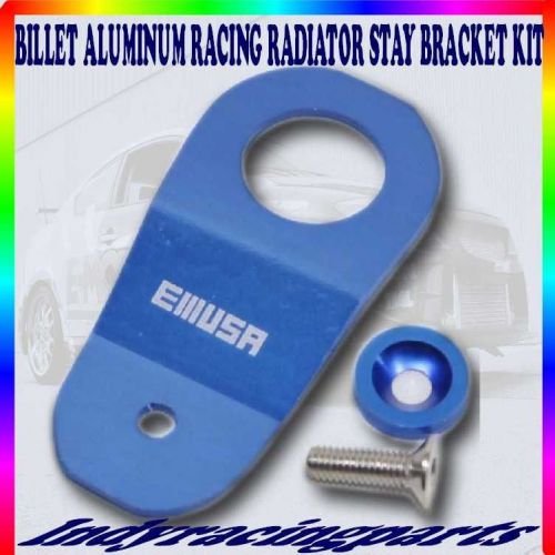 Billet aluminum blue radiator stay bracket kit 96-00 civic ek 00-09 s2000 ap1