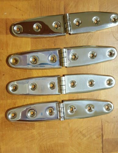 Attwood 6&#034; stainless steel strap hinge - 4 each - 66385-3