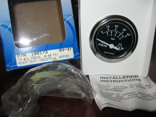 Nos datcon 0-80  psi oil pressure gauge polished