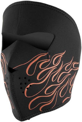 Zan cold weather water/wind resistant neoprene facemask,orange flames,osfm