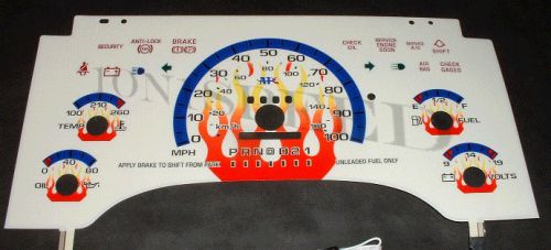 1995-1997 s10 blazer isuzu automatic at no tach flame white face glow gauges