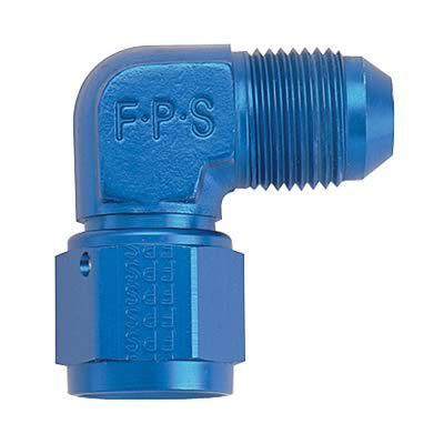 Fragola 498102 fitting coupler 90 deg female -4 an to male -4 an blue ea