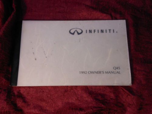 Infiniti 1992 q45 owner&#039;s manual - book only