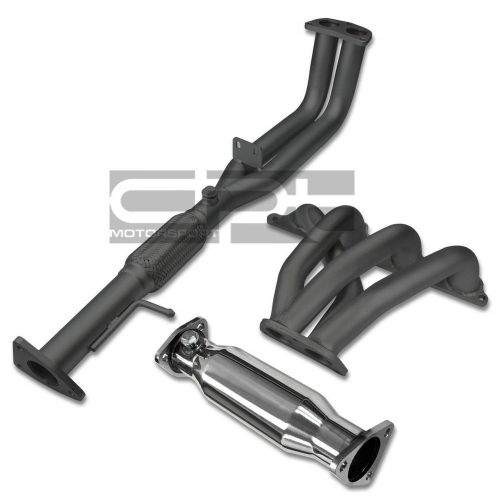 For 92-96 prelude si/sr bb2 h23 dohc stainless black coated header+high flow cat