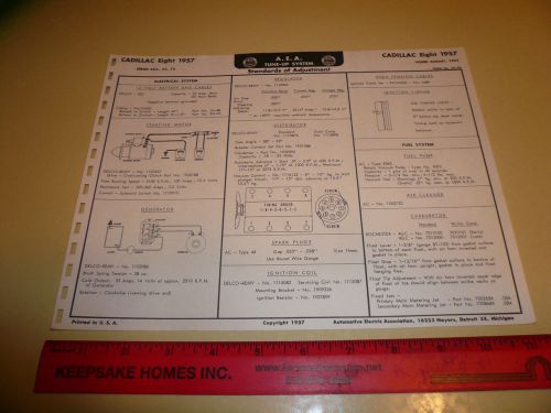 1957 cadillac eight series 60s 62 75 a e a tune-up system - vintage ca-50