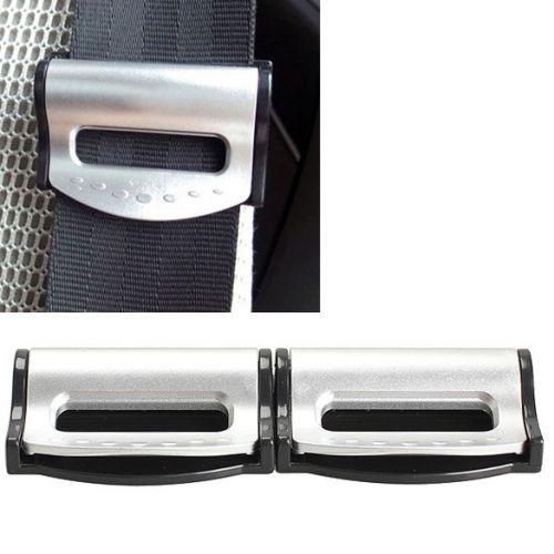 2pcs car seat belts clips safety adjustable stopper buckle plastic clip silver