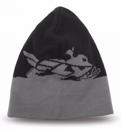 Fly snowmobile beanie reversible winter hat cap adult one-size black/gray