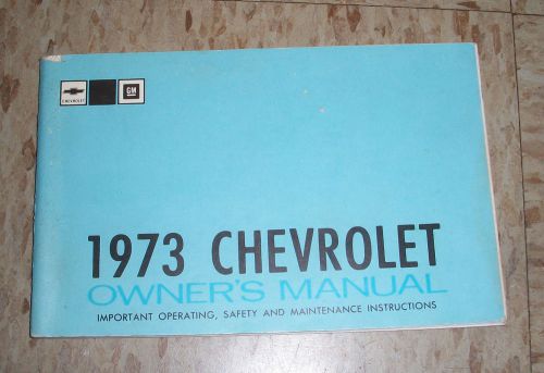 1973 chevrolet owners manual instruction book