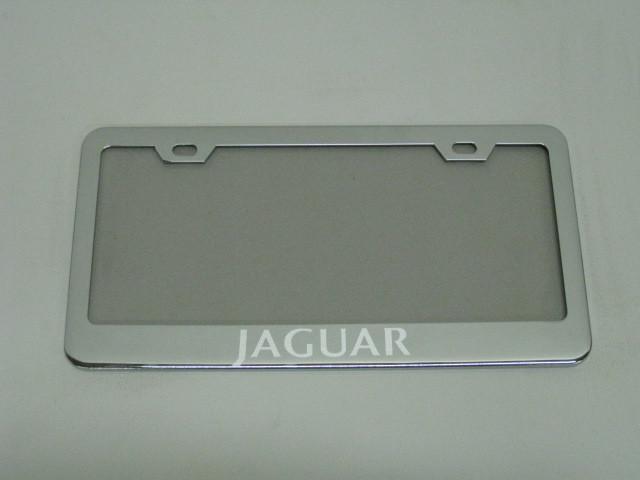 Jaguar xj xk xf s/x type mirror chromed metal license plate frame w/s.caps