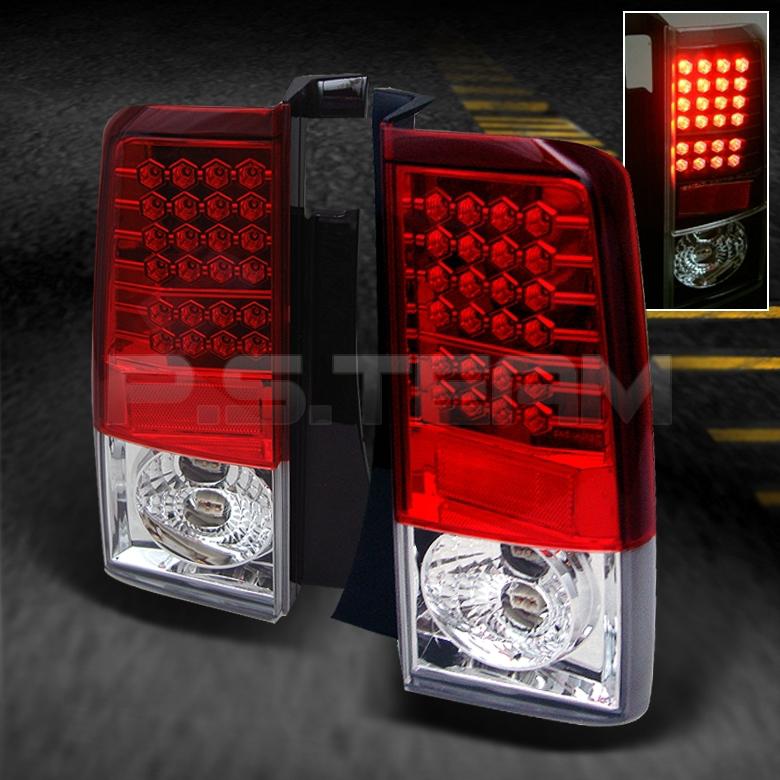 04-06 scion xb bb wagon jdm red clear led tail brake lights lamp pair left+right