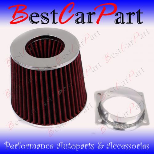 Red mass air flow sensor intake maf adapter + filter for 95-03 ranger 4.0l v6