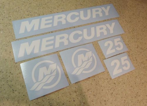 Mercury vintage outboard motor 25 hp decal kit free ship + free fish decal!