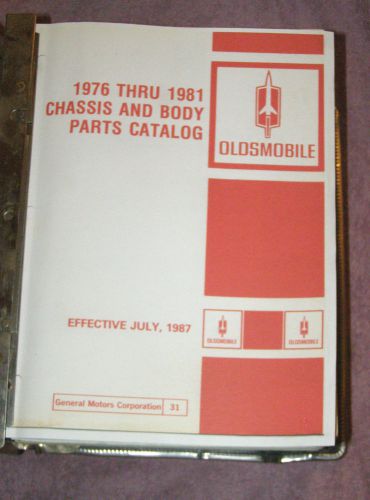 1976-1981 oldsmobile a/g,b,c,e x- &amp; h parts &amp; illustrations catalogs 31 &amp; 31a