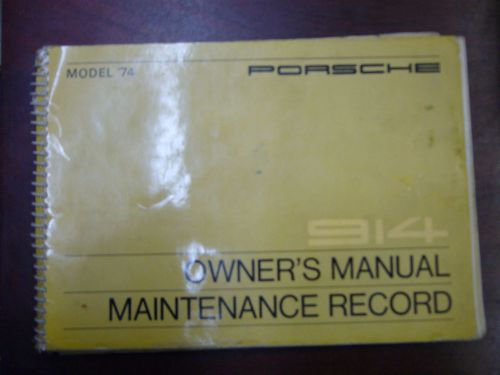 Porsche 1974 914 owner&#039;s manual