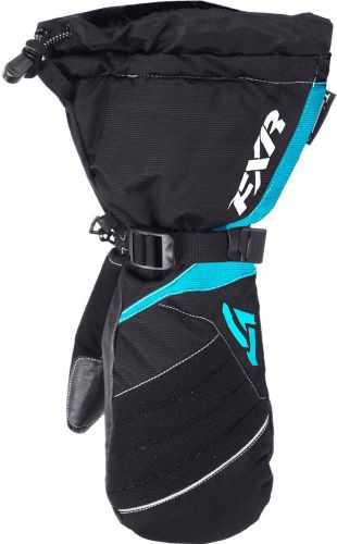 Fxr-snow fusion women&#039;s waterproof gloves/mitts,charcoal-gray/aqua-blue,large/lg