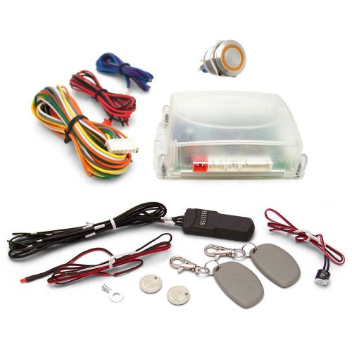 One touch engine start kit with rfid - orange / amber illuminated button