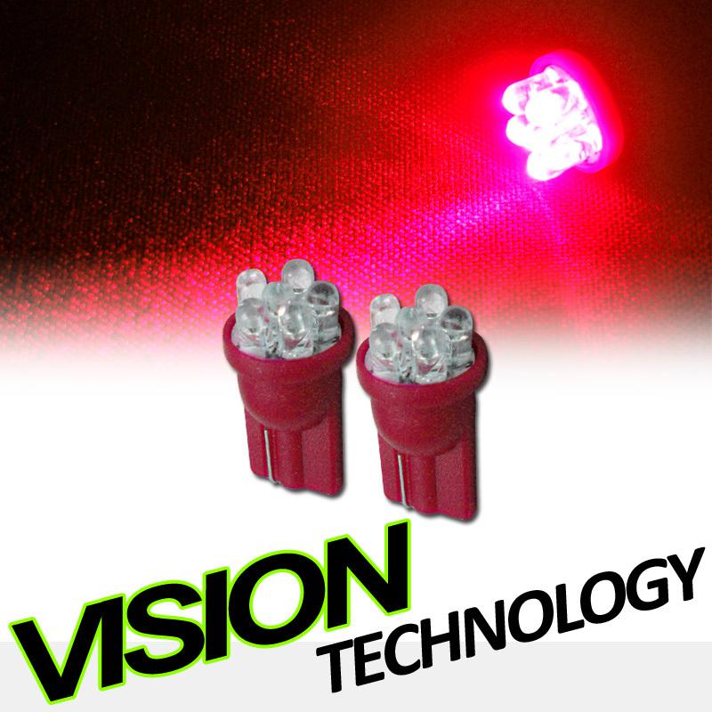 2x super bright red t10 wedge 6x led light lamp bulb 147 152 158 159 161 168 12v