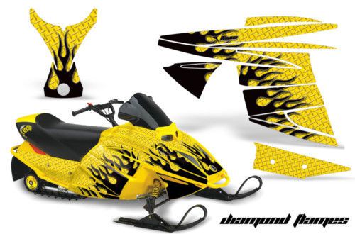 Amr snowmobile ski doo mini z sled sticker kit flame