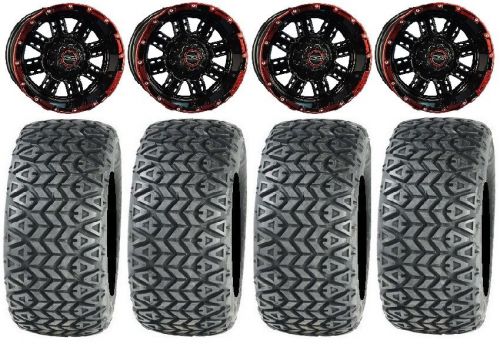 Madjax transformer black/red golf wheels 12&#034; 23x10-12 all trail tires yamaha