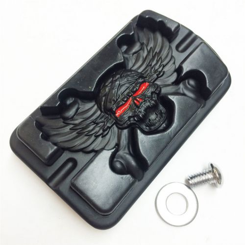 Wing skull foot large brake pedal for harley touring softail deluxe flstn