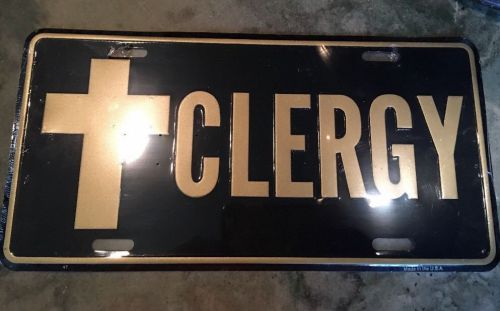 Clergy aluminum license plate new