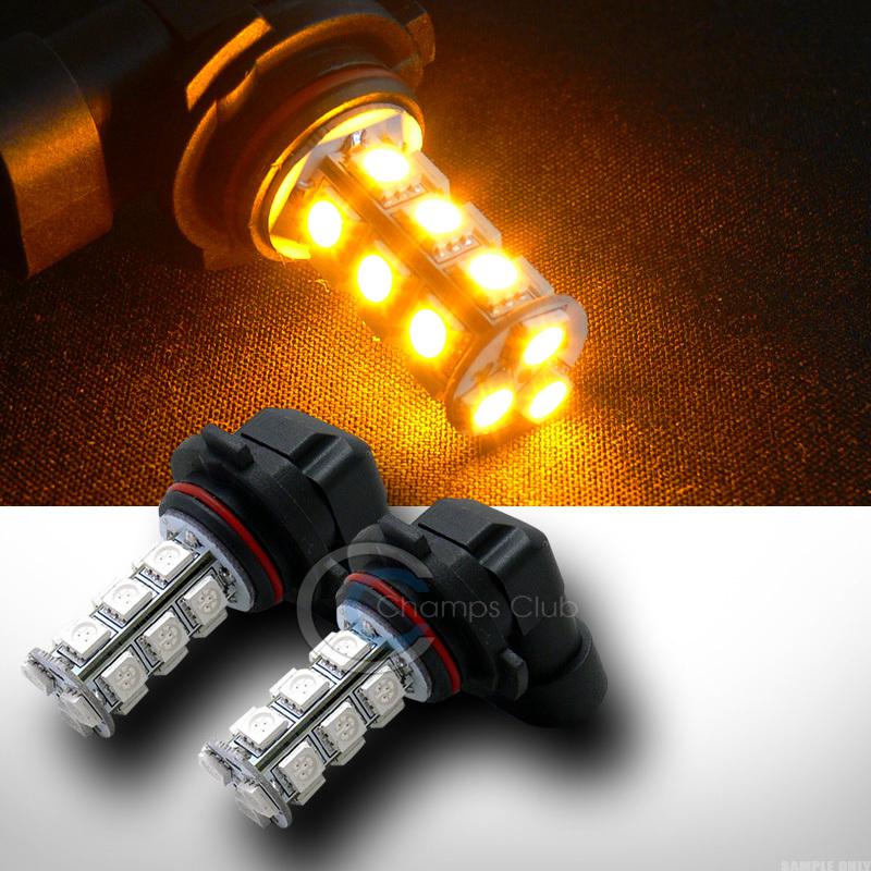 2pc amber y 9006/hb4/9012 18x 5050 smd led fog/driving light lamp bulbs pair set