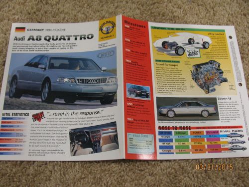 ★★ audi a8 quattro - collector brochure - spec sheet - photo 1994+ ★★