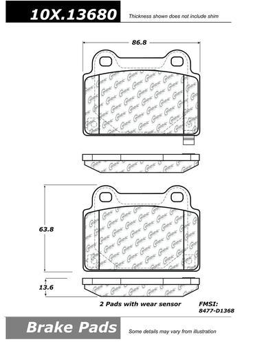 Centric 104.13680 brake pad or shoe, rear