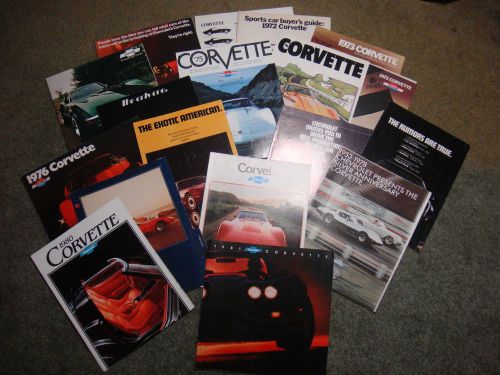 1953 - 1995 forty piece chevrolet corvette sales literature collection