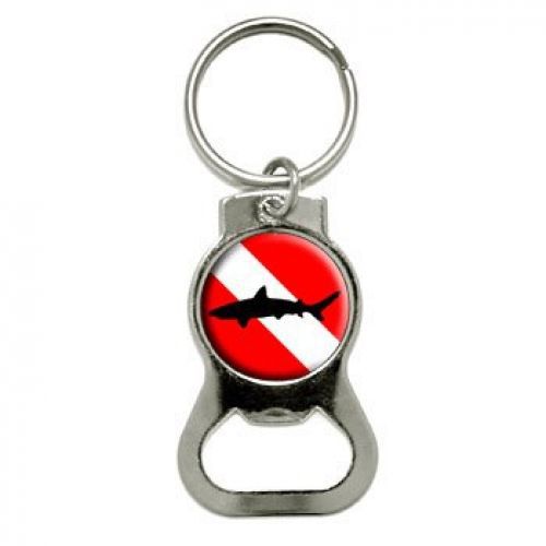 Graphics and more diving flag - scuba diver dive - shark bottle cap opener