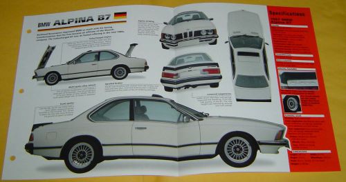 1988 1987 bmw alpina b7 3430cc bfi 6 cylinder 330 hp imp info/specs/photo 15x9