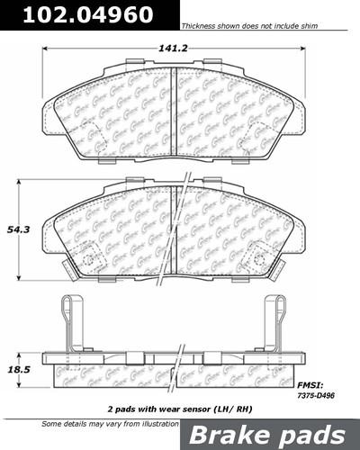 Centric 102.04960 brake pad or shoe, front-c-tek metallic brake pads